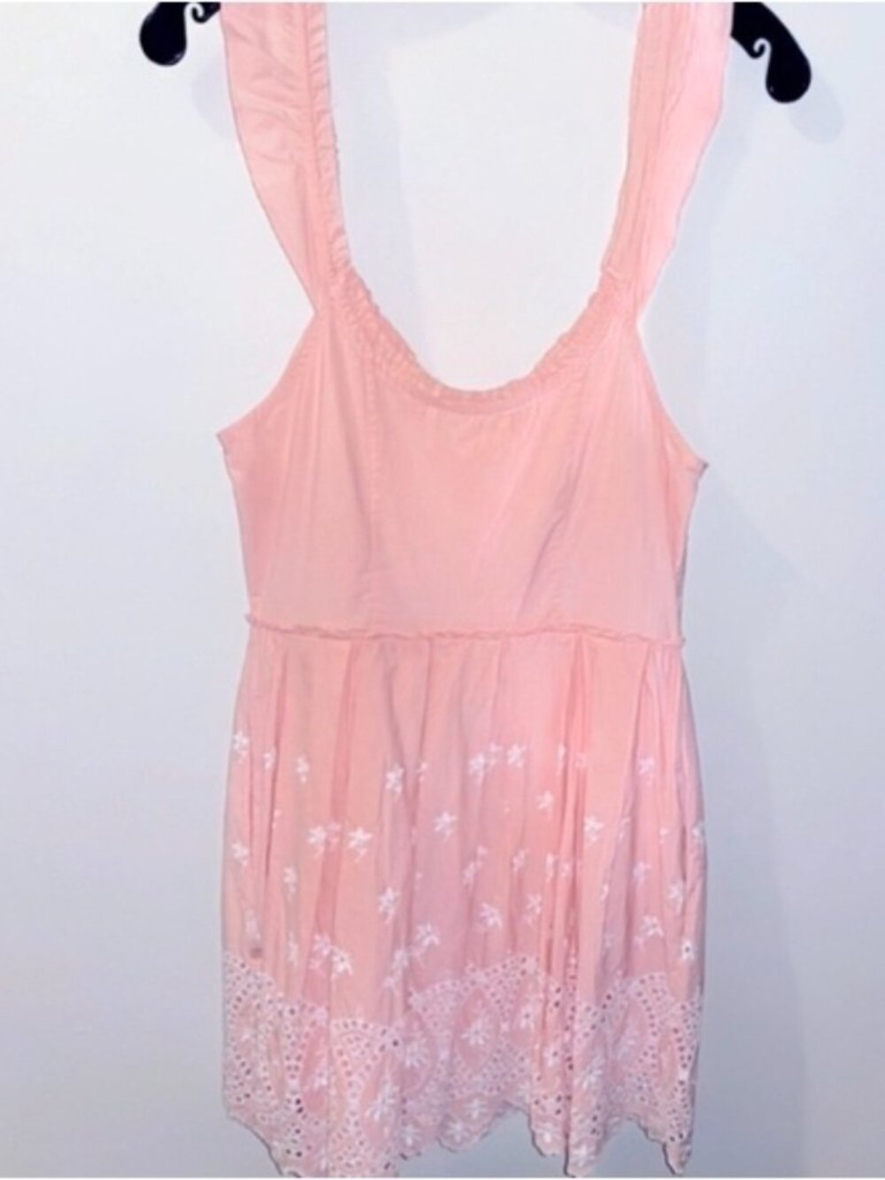LoveShackFancy Pink Eyelet Mini Dress Size 6  Sleeveless Pleated Boho NWT - Picture 14 of 14